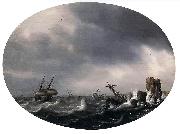 Simon de Vlieger Stormy Sea oil painting artist
